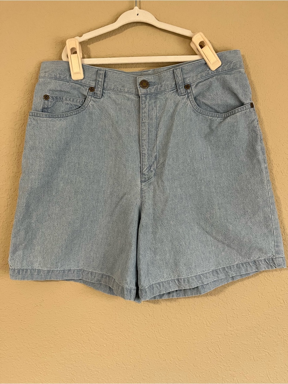 Jones New York Sport High Waisted Light Wash Denim Shorts